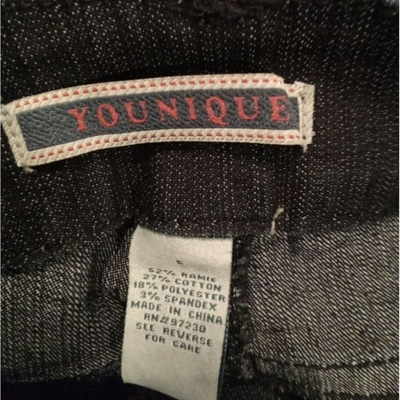 YOUNIQUE JEANS 5 BLUE SNAP ON BOTTOM LEGS RAMIE BLEND POCKETS - Picture 5 of 8